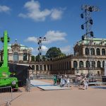 Zwinger: Aufbau des Großkonzerts von Purple Disco Machine