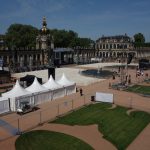 Zwinger: Aufbau des Großkonzerts von Purple Disco Machine